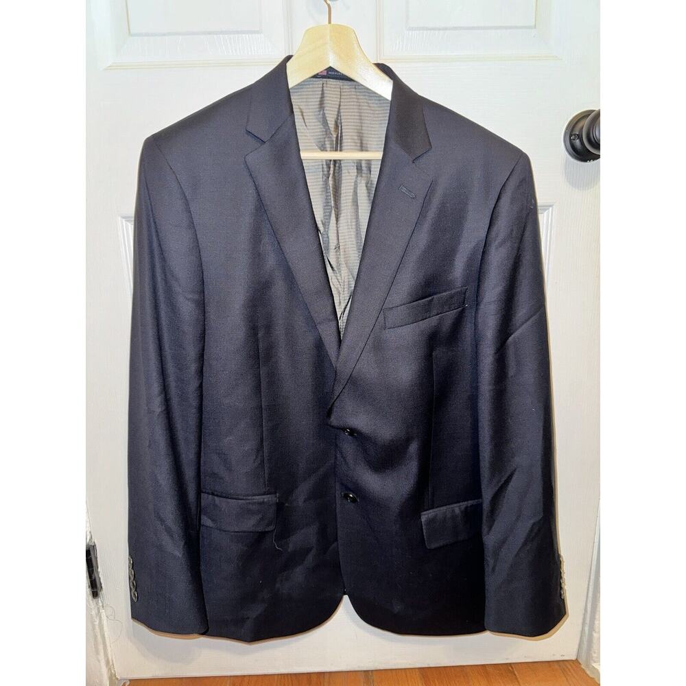 Hart Schaffer Marx Men’s Sport Coat Size 44R 2 Button Navy Blazer Jacket